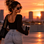 Woman confidently walking away against a city skyline at sunset, representing the shift in power that happens when you stop chasing attention, validation, or people who aren’t matching your effort.