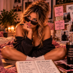 Woman sitting cross-legged on her bed analyzing relationship patterns and mixed signals, representing the realization that men’s intentions are often simpler to understand when you stop overanalyzing and pay attention to consistent actions.