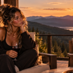 Woman sitting alone beside a fire pit on a mountain lodge deck at sunset, reflecting on boundaries and the realization that not everyone deserves close access to your life, energy, or peace.