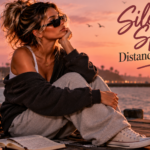 Woman sitting alone on a pier overlooking the water at sunset, representing how someone's silence and growing distance can reveal truths that their words never did.